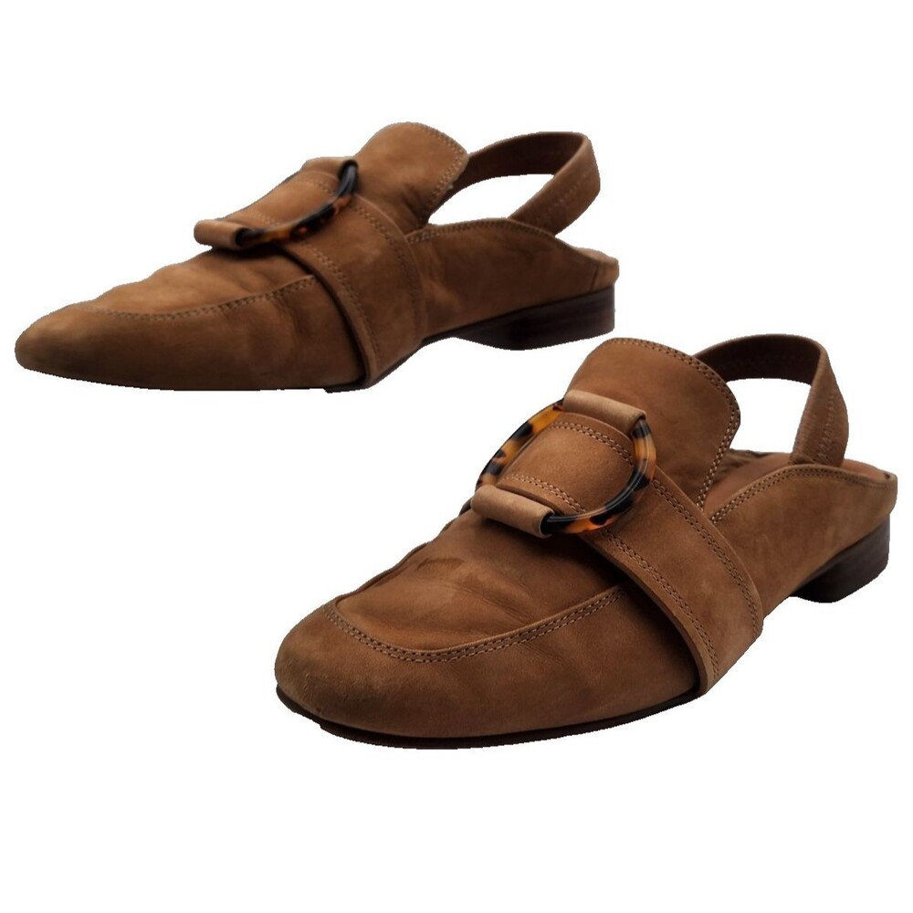 CC Corso Como Endya Loafer Flat Sandal Brown Leather Size 7.5 Soft Strap